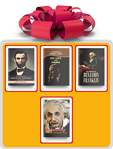 Vayu Education of India Most Exclusive Non Fiction Books Bestsellers Set Of 4- Benjamin Franklin Autobiography, Life And Work Autobiography Of Henry Ford, Relativity By Einstein, Abraham Lincoln Autobiography Book