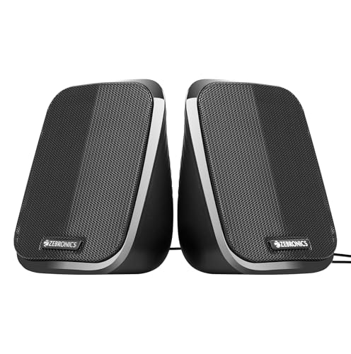 ZEBRONICS ZEBRONICS Fame, 2.0 USB Computer Speakers, 5 Watts, USB Powered, AUX, Volume Control Pod for PC, Laptops, Desktop