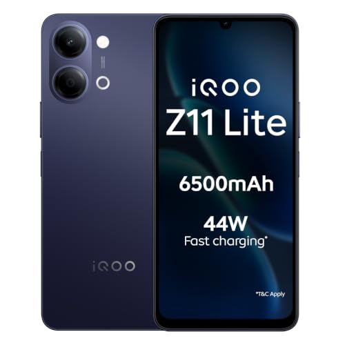 iQOO iQOO Z11 Lite 44W 5G (Midnight Blue, 4GB RAM, 64GB Storage)